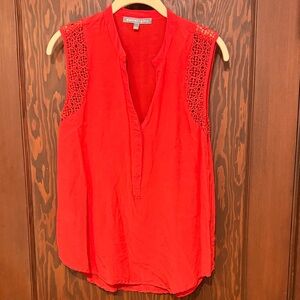 Daniel Rainn Vibrant Red Lace Detail Blouse